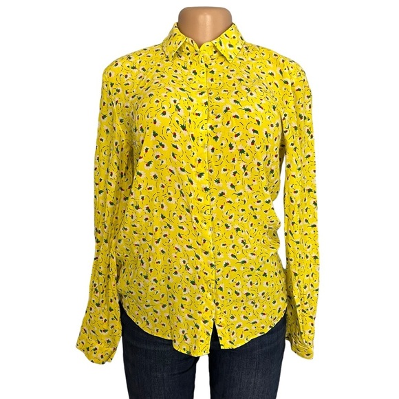 3/$30 🍂& Other Stories Stockholm Atelier Yellow Silk Button-up Shirt - Picture 2 of 10